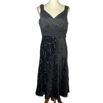 Vestido Bandolino Mujer 10 Negro Satinado Terciopelo Alejandría Formal Oscuro Romántico Foto 1 de 4