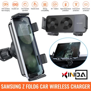 Phone Holder Car Charger Google Wireless For Samsung Galaxy Z Fold 5/6 Mount iOS - Picture 1 of 12