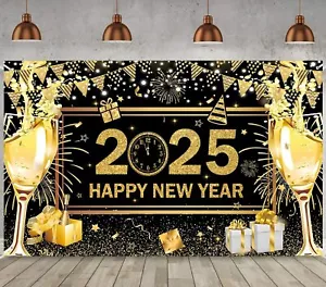 Happy New Year Deko Neujahrsbanner 2025 Neujahr Party Deko Ne... - Bild 1 von 6
