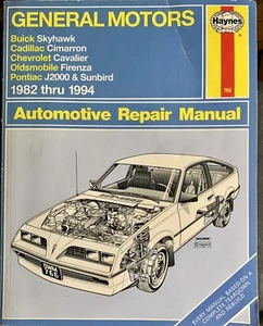 Haynes Auto Repair Manual 766 GM J-Cars Chevy Cavalier, Pontiac Sunbird & Others - Foto 1 di 6