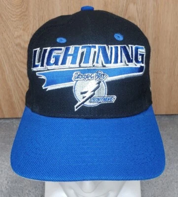 Gorra deportiva vintage Tampa Bay Lightning Logo Snapback RARA mezcla de lana Foto 1 de 4