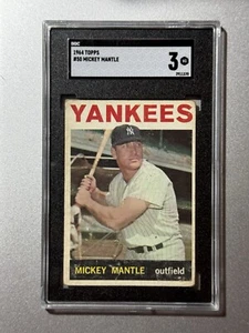Mickey Mantle New York Yankees 1964 Topps Baseball SGC 3 SEHR GUT - Bild 1 von 10