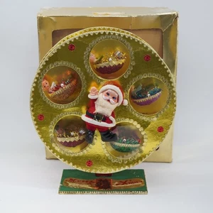 Rare Vintage Christmas Kitsch Japan 5 Pixie Elves Rotating Musical Riesenrad - Bild 1 von 22