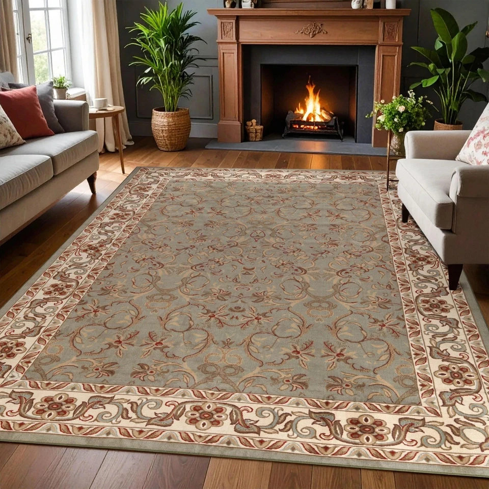 Traditional Oriental Floral Washable Indoor Large Area Rugs Or Runner Rug - Image 1 of 1