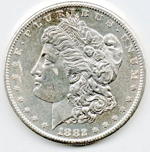 Dólar de plata Morgan 1882 S BU sin circular MS+ - Imagen 1 de 2