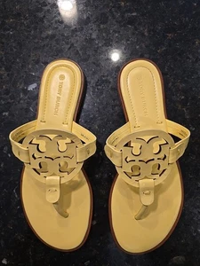 Sandalias Tory Burch Miller de cuero de becerro amarillo plátano talla 7 M - Imagen 1 de 14