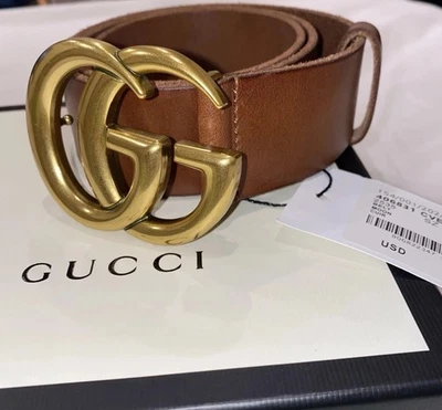 Authentic Gucci Brown Leather Belt For Women Size 24-26 (75cm) - Image 1 of 4