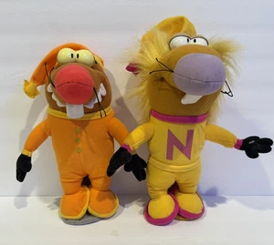 Vintage Nickelodeon Angry Beavers Norbert and Dagget Slumber Party Pajama Plush - Picture 1 of 5