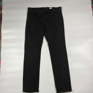 Ezekiel 305 Chopper Jeans Mens 36 Black Stretch Dark Wash Flat Front Skinny Leg - Picture 1 of 9