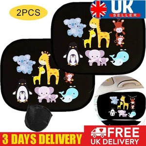 2Pcs Car Cartoon Sun Shade Window Shade UV Protection Sunshade Shield Visor - Picture 1 of 13