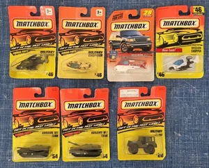 Lotto di 7 auto pressofuse Matchbox vintage • militari/emergenza • anni 90 • nuove/sigillate! - Foto 1 di 2