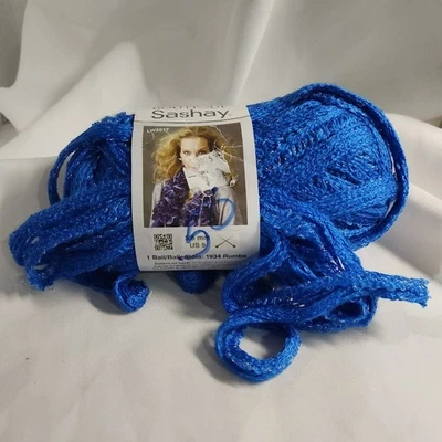 Пряжа Red Heart RIBBON 3,5 унции Boutique Sashay 1870 синяя вязальная крючком металлическая - Изображение 1 из 4