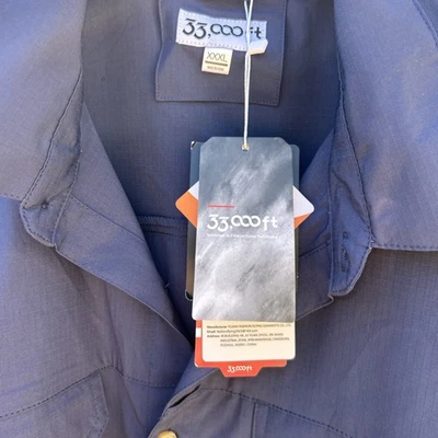 Men’s UV Protection Long Sleeve Shirt 33,000 Feet Brand XXL Blue  - Image 1 of 4
