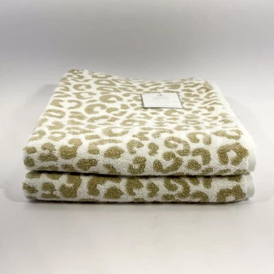 Deborah Connolly Designs 2 Piezas Toallas de Baño Guepardo Bronceado y Blanco Nuevo Foto 1 de 4