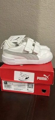 Zapatillas informales blancas PUMA Multiflex Glitz Fs V sin cordones para niñas pequeñas 384 Foto 1 de 2