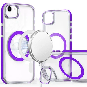 For iPhone 16e Case Magnetic Circle Camera Lens Stand Cover + Tempered Glass - Picture 1 of 32