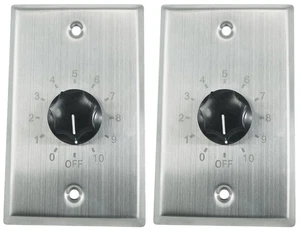 2 Rockville VOL70200 SS 200w 70v Stainless Wall Volume Controls Zone Controllers - Picture 1 of 7
