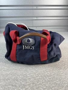 Bolso de Lona Hudson Sutler Azul Marino Rojo Monograma JMGS Cuero Mango Viaje - Imagen 1 de 9