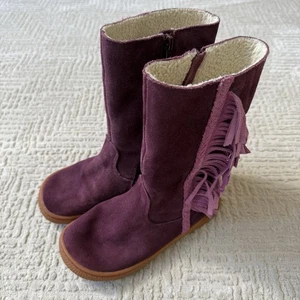 Livie and Luca Fransen Wildleder Stiefel Mädchen Gr. 2 lila Seitenreißverschluss Sherpa gefüttert - Bild 1 von 14