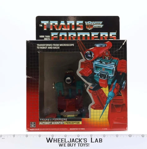Perceptor W/ INSERT TRAY Boxed 1985 Vintage Hasbro G1 Transformers Action Figure Cover