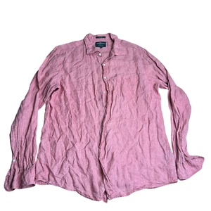 Rodd & Gunn Pink Linen Shirt Size XL Woven in Italy Mens Long Sleeve Casual - Picture 1 of 10