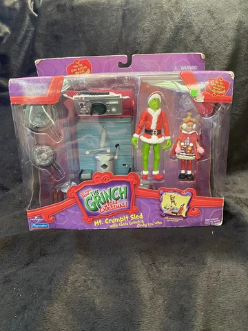 Playmates How the Grinch Stole Christmas Mt. Crumpit Sled Grinch Cindy Lou Who Cover