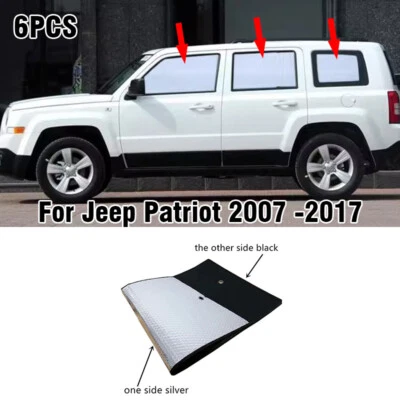 Parasol privacidad negro plateado para Jeep Patriot 2007-2017 ventana lateral campamento 6 piezas Foto 1 de 4