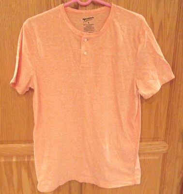 Para Hombres ARIZONA~CAMISA HENLEY CORAL NARANJA~TALLA MEDIANA~NUEVA CAMISETA Top Foto 1 de 4
