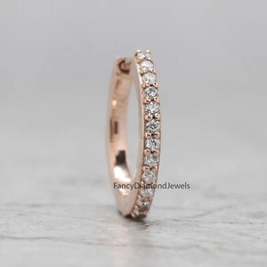 Natural White Round Diamond Nose Ring 14K Rose White Yellow Gold Nose Ring KD956 - Picture 1 of 10