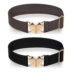 2 Pcs Kids Elastic Belt for Girls Adjustable Toddler Heart Buckle Stretch Bel... - Picture 1 of 7