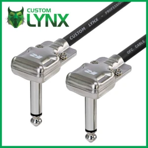 Rean Neutrik Pancake Jack Cable - Patch Angled Guitar Effects FX Pedal Lead 1/4" - Picture 1 of 5