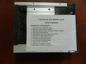 New 135 Serial ATA Mobile Rack Aluminum Cover HD LED-Pin/Switch - Picture 1 of 4