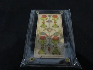 Historisches Tarot 1839 Karte 4 von Tassen Marseille Suzanne Bernardin Frankreich Antik - Bild 1 von 5