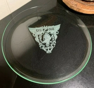 1949 USNA Emblem US Naval Academy Graduation Presentation Cut Glass Charger - Picture 1 of 10