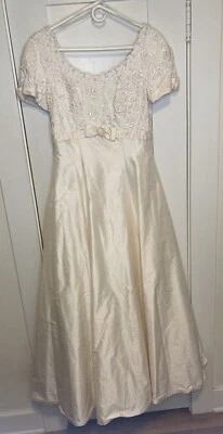 Mori Lee Wedding Dress Gown Silk Rayon Blend w/Headpiece ALTERED Size 12 - Image 1 of 4