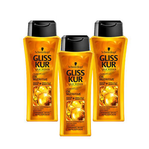 3x Schwarzkopf Gliss Kur Hair Repair  Shampoo Oil Nutritive 250ml