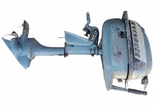 Vintage 1956 Evinrude 3 HP Outboard Lightwin Engine 1.5 HP Engine Model 3018 OMC - Foto 1 di 24