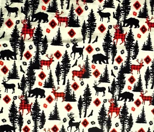 Baumwollstoff Bruder Schwester Design Studio Natur Bär Hirsch Baum 0,7 Yard 26 Zoll - Bild 1 von 3