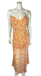 Nicholas asymmetrisches Midikleid Blumendruck Größe 6 Seide Chiffon ärmellos Slip - Bild 1 von 12