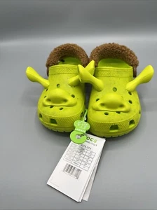 Shrek Crocs - Kids' Shrek Classic Clogs with Fuzzy Backstrap Kids C13 NWT - Picture 1 of 8