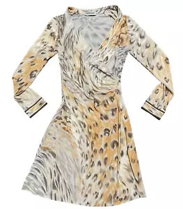 Vestido Leonard Paris 100% Seda Leopardo Estampado Animal Vintage Manga Larga Talla 42 - Imagen 1 de 8
