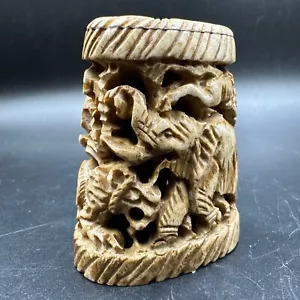 Rare Ancient Near Eastern Indo Greek Animals carved B0NE Art work - Picture 1 of 10
