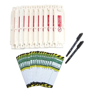 Leiterscheck Inspektionsetikett Kit x 10 Halter + 20 doppelseitige Einsätze - Bild 1 von 1