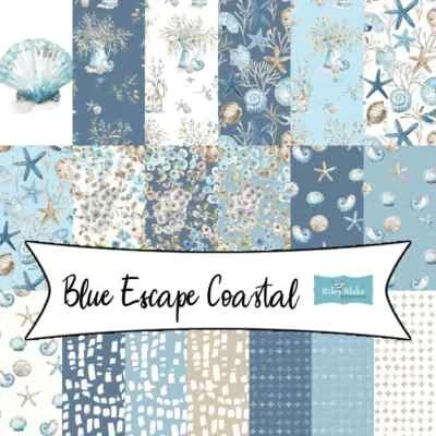 Riley Blake Charm Pack - BLUE ESCAPE COASTAL - 100% Patchwork Cotton Fabric - Image 1 of 2