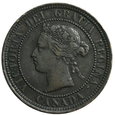 CANADA 1 Cent 1882-H Copper AVF Victoria , C1a/C1 Variety - Image 1 of 2