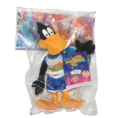 SPACE JAM DAFFY DUCK Plush 9" Vintage 1996 McDonald's Toy Michael Jordan Sealed - Image 1 of 4