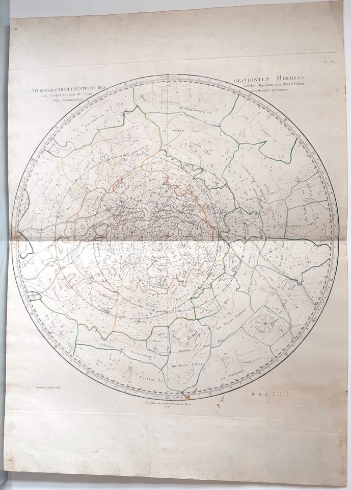Antique map, Schraembl, Stereographischer entwurf des gestirten himmels, - Image 1 of 1
