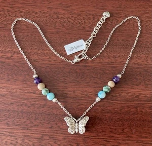 Brighton SOLSTICE Colorful Beaded Butterfly Necklace JM5953 - Picture 1 of 1