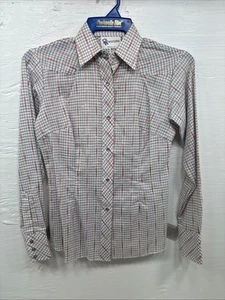 New Girls Dan River Multicolor Stripe Long Sleeve Pearl Snap Size 8 CC-87 - Picture 1 of 11