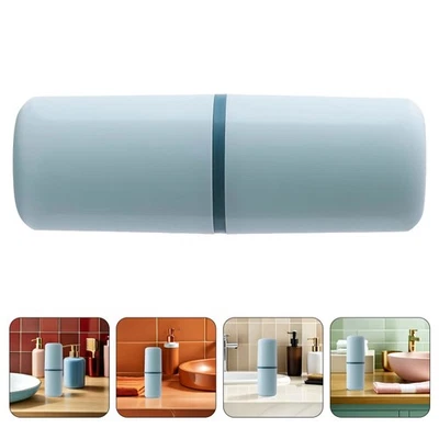  Toothbrush Travel Case and Toothpaste Holder Mouthwash Cup Plastic - Image 1 of 4